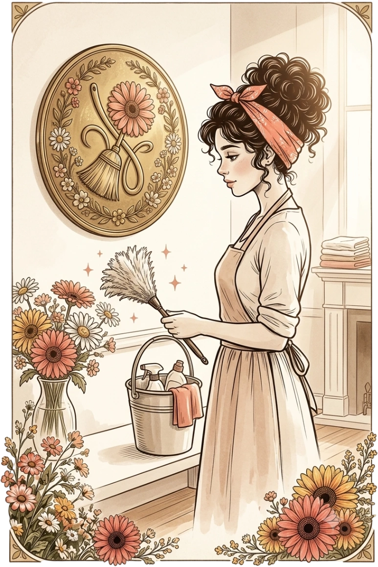 Illustration of Angela Booth, owner of Bloom & Broom RVA
